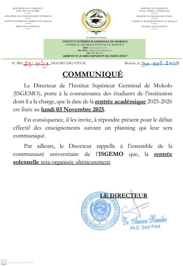 Rentrée académique à ISGEMO