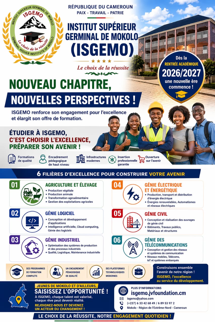 NOUVELLES FILIÈRES À ISGEMO